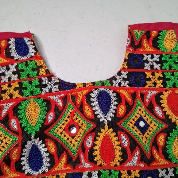 Traditional Indian Navratri Chania Choli Outfit Skirt Top Mirrored Embroidered - Picture 5 of 16